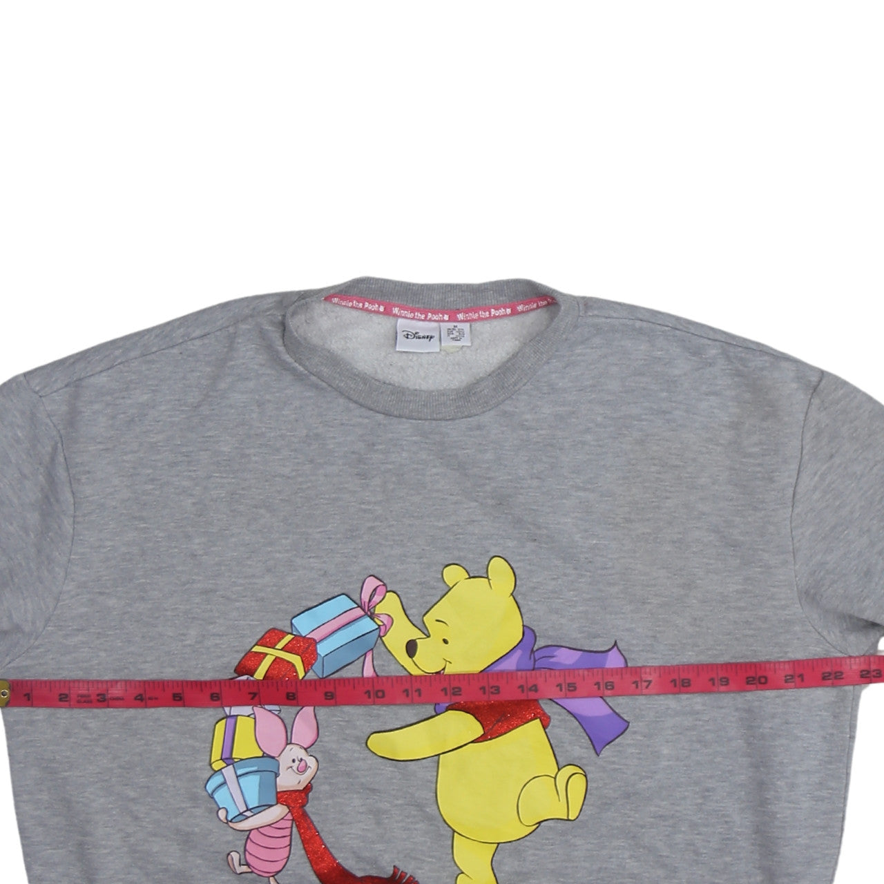 Disney Winnie the Pooh Grey Christmas Sweatshirt Women M 12/14