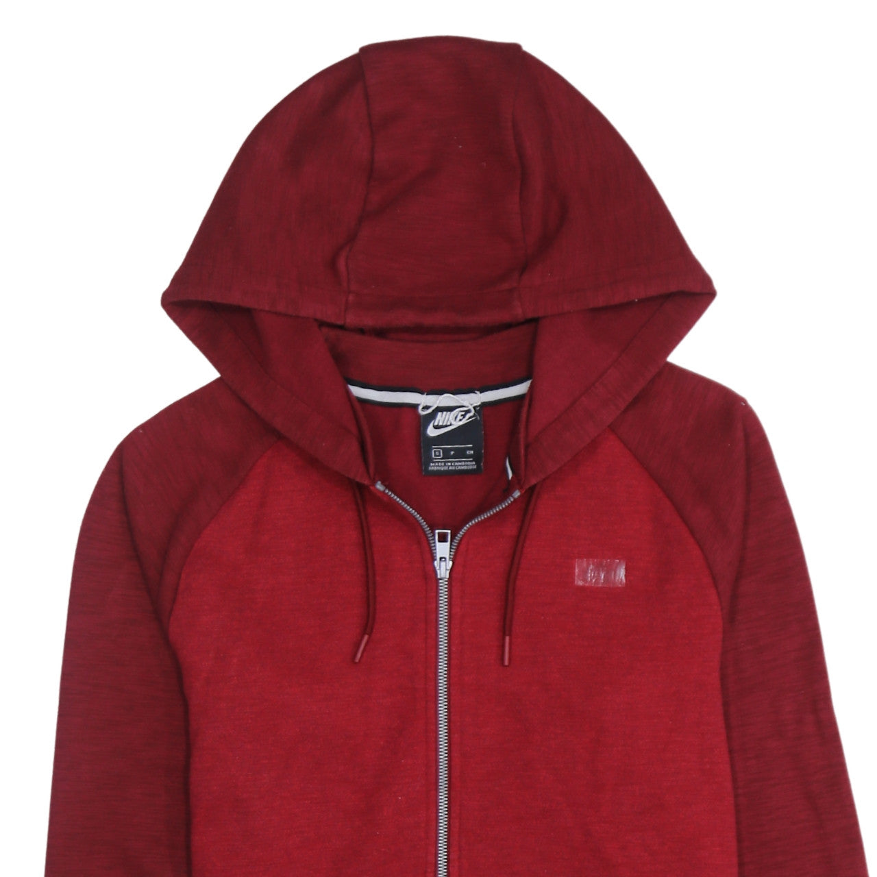 Nike Men's Red Full Zip Hoodie Small Lightweight Cotton Blend
