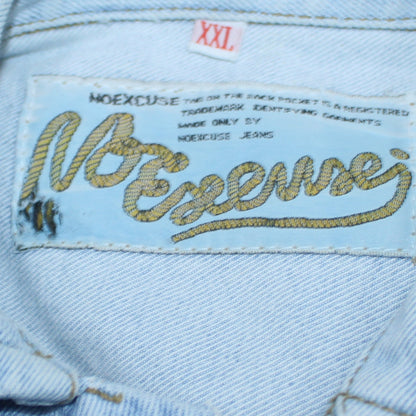 No Excuses Men's Blue Denim Jacket 2XL Classic 90s Style