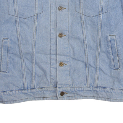 No Excuses Men's Blue Denim Jacket 2XL Classic 90s Style