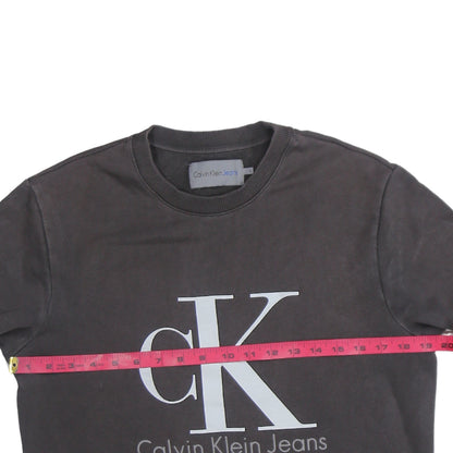 Calvin Klein Jeans Men Brown Cotton Logo Sweatshirt Size S