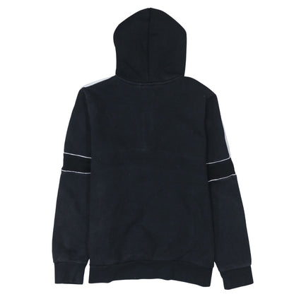 Adidas Boys Black 13-14 Years 1/4 Zip Hoodie with Stripes and Logo