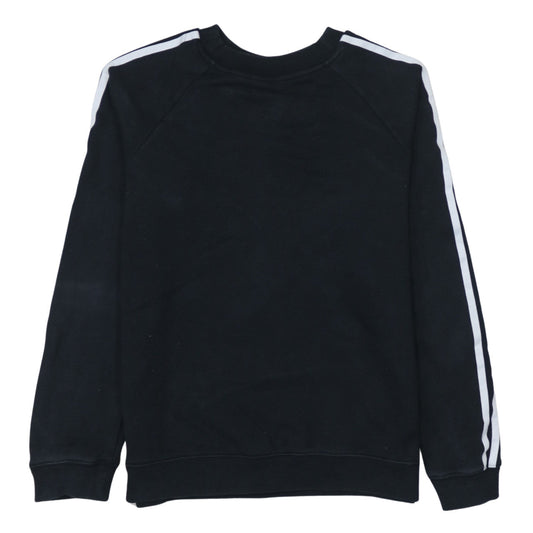 Adidas Womens Black Pullover Sweatshirt UK 14 Cotton Blend Crew Neck