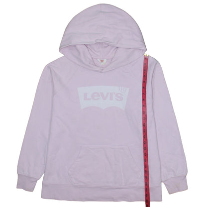 Levi's Women's Pink Pullover Hoodie Medium Logo Cotton Blend