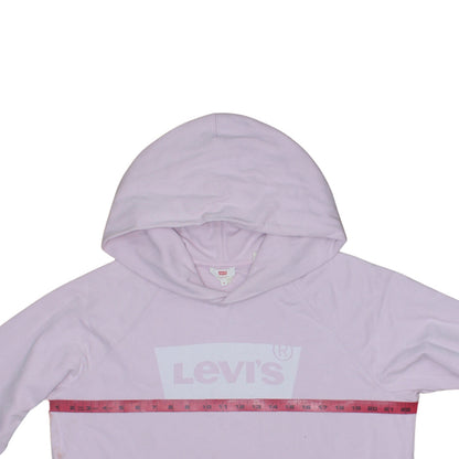 Levi's Women's Pink Pullover Hoodie Medium Logo Cotton Blend