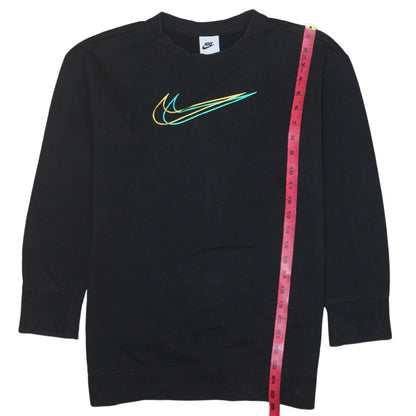 Nike Boys Black Large Sweatshirt with Multicoloured Swoosh Logo