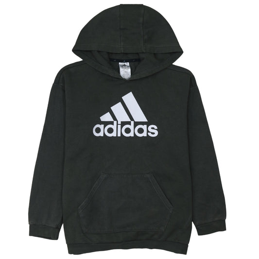 Adidas Womens Black Small Pullover Hoodie with Logo Design