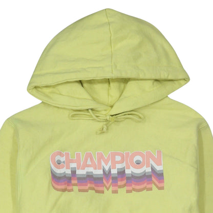 Champion Womens Yellow Small Reverse Weave Pullover Hoodie