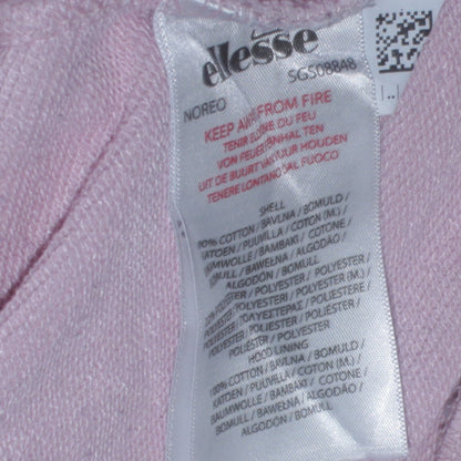 Ellesse Womens Pink Pullover Hoodie UK 6 Cotton Blend Hooded Sweatshirt