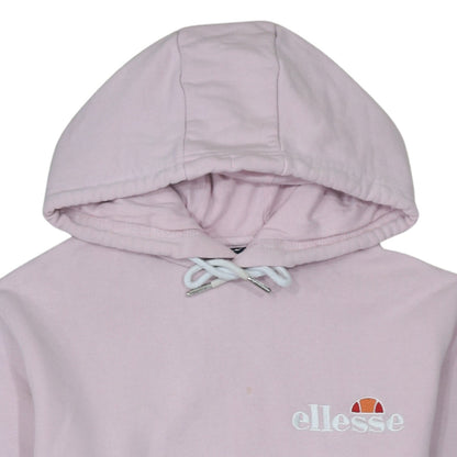 Ellesse Womens Pink Pullover Hoodie UK 6 Cotton Blend Hooded Sweatshirt