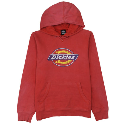 Dickies Mens Red Pullover Hoodie Medium Graphic Logo Cotton Blend