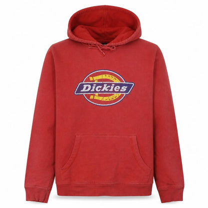 Dickies Mens Red Pullover Hoodie Medium Graphic Logo Cotton Blend