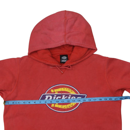 Dickies Mens Red Pullover Hoodie Medium Graphic Logo Cotton Blend