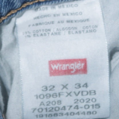 Wrangler Men's Blue 32x34 Straight Leg Light Wash Jeans