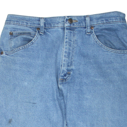 Wrangler Men's Blue 32x34 Straight Leg Light Wash Jeans