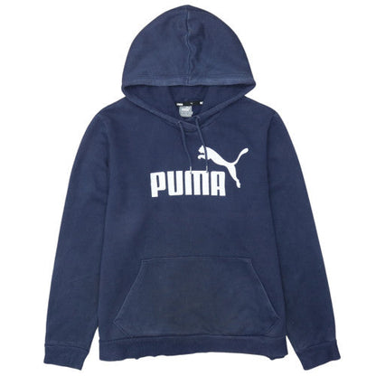 Puma Mens Blue Pullover Hoodie XL Logo Fleece Sweatshirt