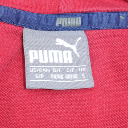 Puma Mens Red Pullover Hoodie Small Athletics Logo Fleece Sportswear