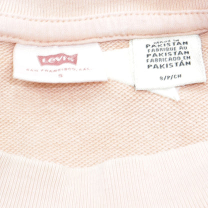 Levi's Women Pink Crew Neck Pullover Sweatshirt Size S Cotton Blend