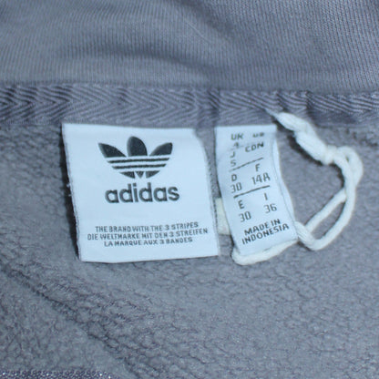 Adidas Women’s Grey 1/4 Zip Sweatshirt Size 14A Logo Print Pullover