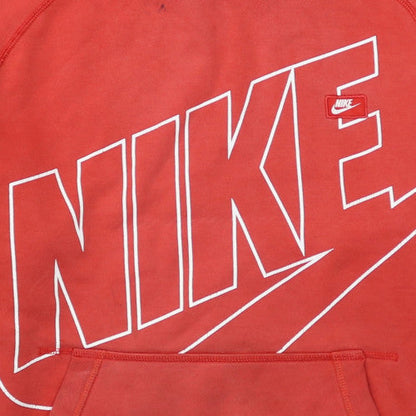 Nike Men's Red Pullover Hoodie Large Graphic Logo Fleece