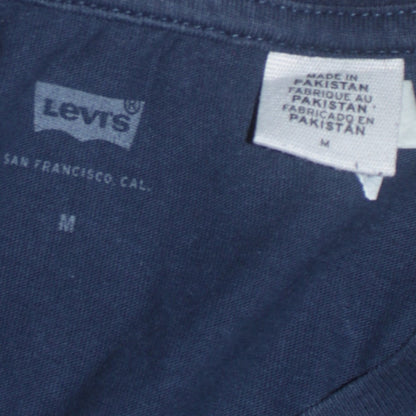 Levi's Men's Blue Graphic Logo Crew Neck Cotton T-Shirt Size M