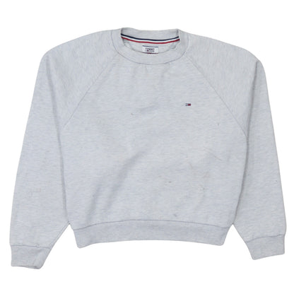 Tommy Jeans Women Grey Crew Neck Sweatshirt M Classic Fit