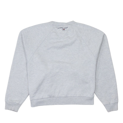 Tommy Jeans Women Grey Crew Neck Sweatshirt M Classic Fit