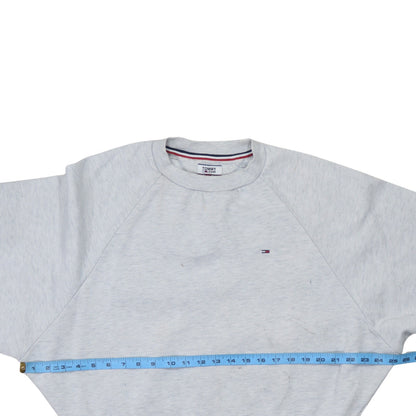 Tommy Jeans Women Grey Crew Neck Sweatshirt M Classic Fit