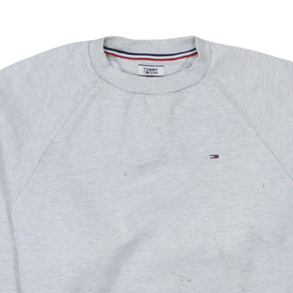 Tommy Jeans Women Grey Crew Neck Sweatshirt M Classic Fit