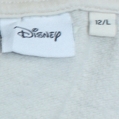 Disney Women’s Beige Mickey Mouse Hoodie Size 12 Cotton Pullover