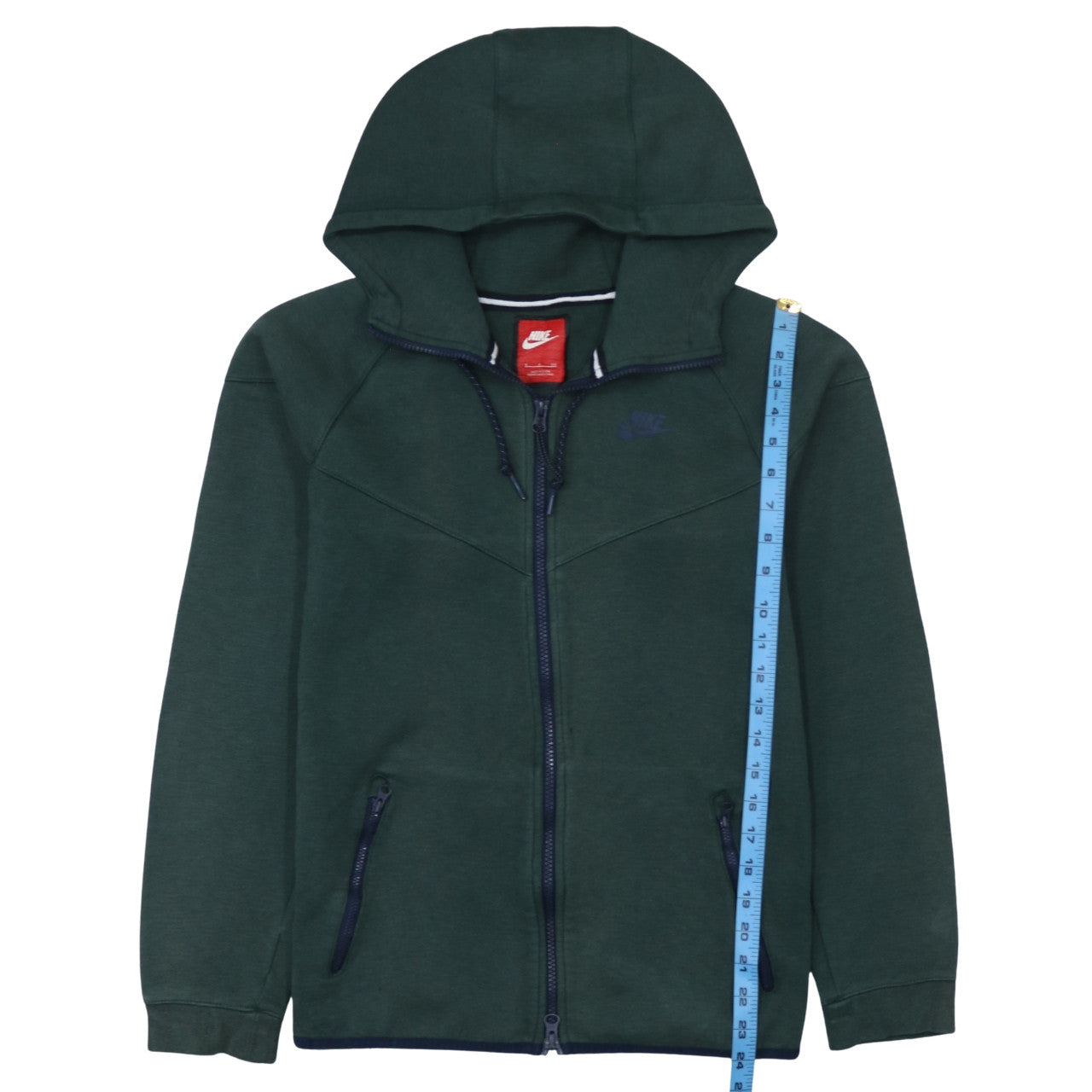 Nike Men's Green Full Zip Hoodie Size S Sportswear Cotton Blend