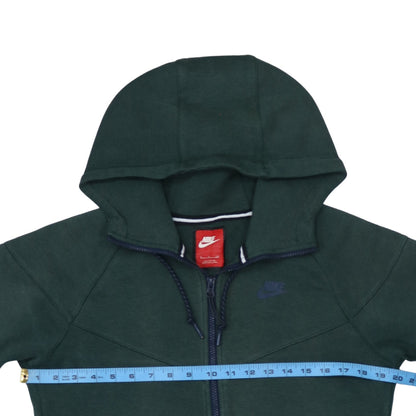 Nike Men's Green Full Zip Hoodie Size S Sportswear Cotton Blend