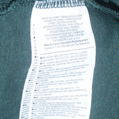 Nike Men's Green Full Zip Hoodie Size S Sportswear Cotton Blend