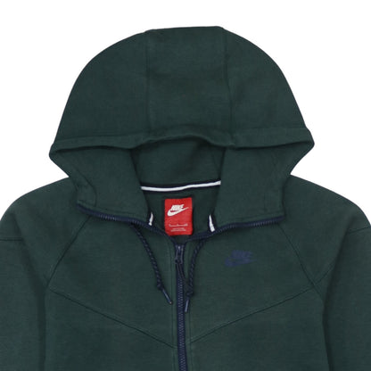 Nike Men's Green Full Zip Hoodie Size S Sportswear Cotton Blend