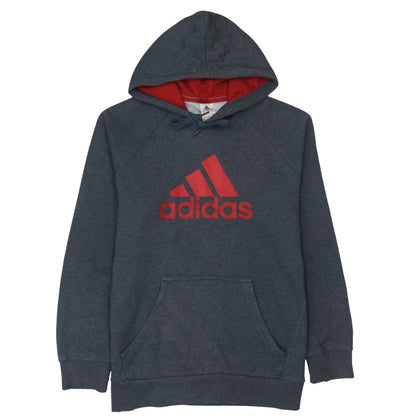 Adidas Men’s Grey Red Logo Pullover Hoodie Size M