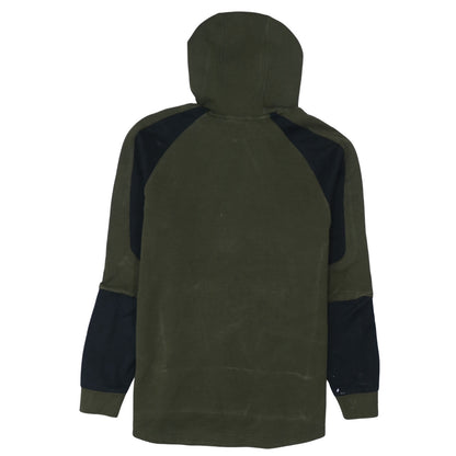 Puma Men's Green Pullover Hoodie Size S with Logo and Zip Pocket