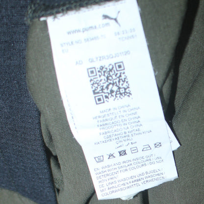 Puma Men's Green Pullover Hoodie Size S with Logo and Zip Pocket