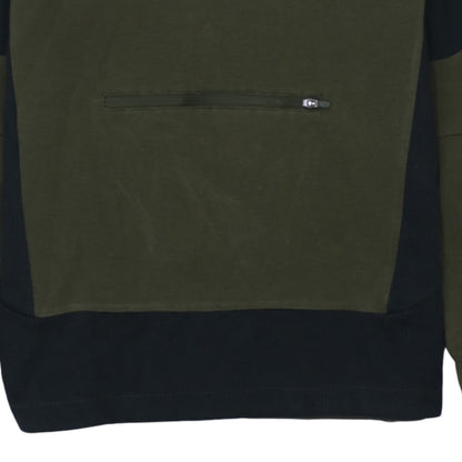 Puma Men's Green Pullover Hoodie Size S with Logo and Zip Pocket