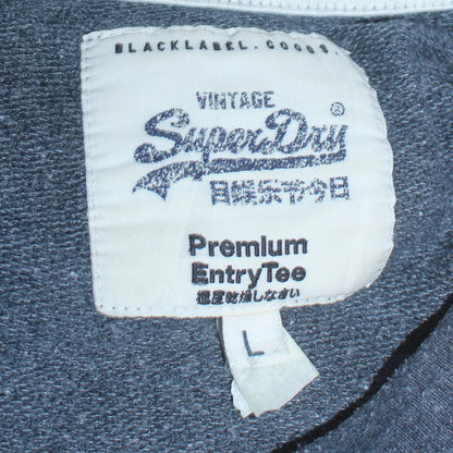 Superdry Men's Blue L Pullover Sweatshirt Crew Neck Logo Athletic
