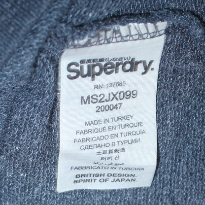 Superdry Men's Blue L Pullover Sweatshirt Crew Neck Logo Athletic
