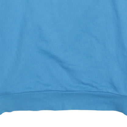 Adidas Mens Blue Large Crew Neck Pullover Sweatshirt with Logo