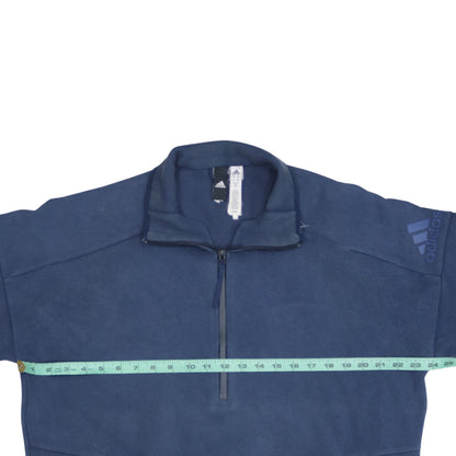Adidas Men's Blue 1/2 Zip Fleece Pullover Sweatshirt Size M