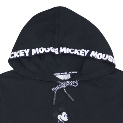 Disney Women's Black Mickey Mouse Hooded Pullover Sweatshirt Size M