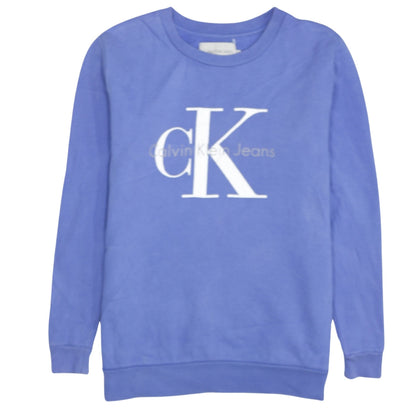 Calvin Klein Jeans Men's Blue Logo Pullover Sweatshirt M