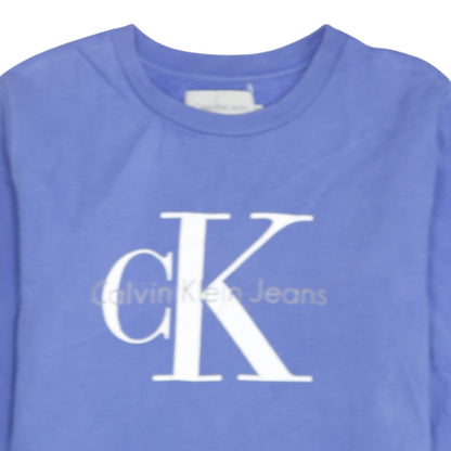 Calvin Klein Jeans Men's Blue Logo Pullover Sweatshirt M