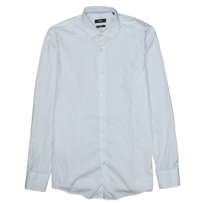 Hugo Boss Men's White Slim Fit Easy Iron Long Sleeve Shirt 16