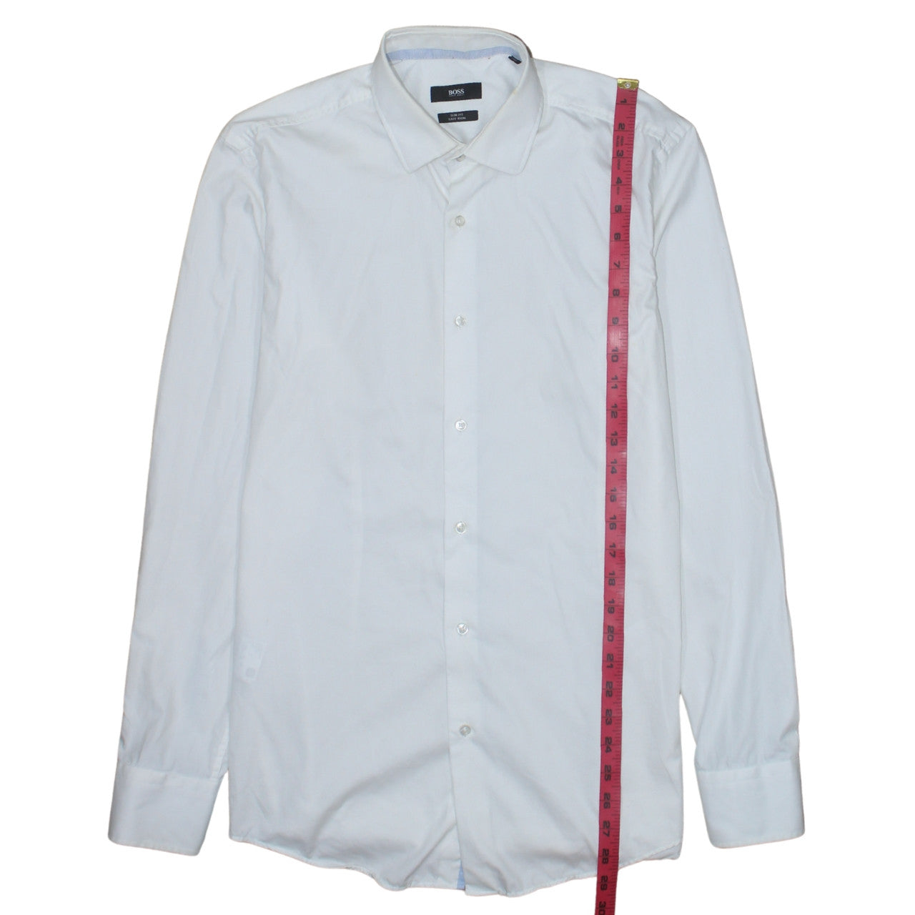 Hugo Boss Men's White Slim Fit Easy Iron Long Sleeve Shirt 16