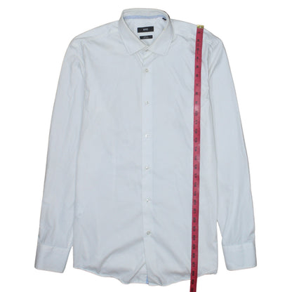Hugo Boss Men's White Slim Fit Easy Iron Long Sleeve Shirt 16