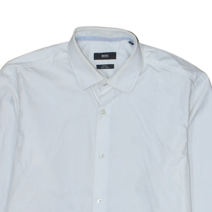 Hugo Boss Men's White Slim Fit Easy Iron Long Sleeve Shirt 16