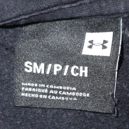 Under Armour Boys Black Pullover Hoodie Small Logo Fleece Sweatshirt